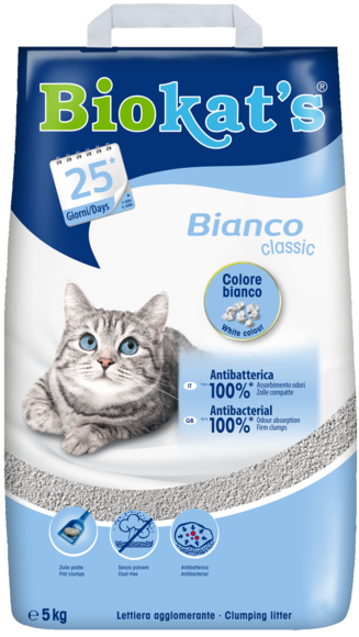 Biokat’s - Articolo per gatti - Bianco Lettiera in argilla naturale 5kg