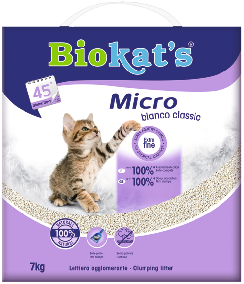 Biokat’s - Articolo per gatti - Micro Bianco Lettiera in argilla naturale 7kg