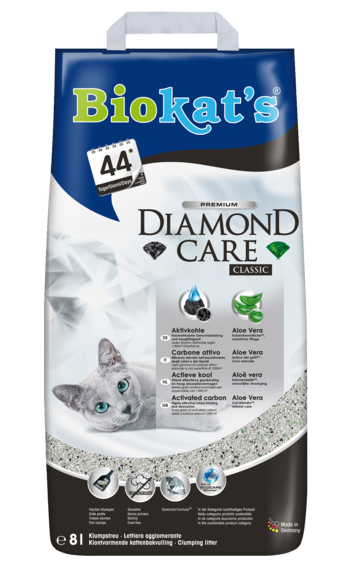 Biokat's - Articolo per gatti - Diamond Care Classic Lettiera con carbone attivo e aloe vera 8lt
