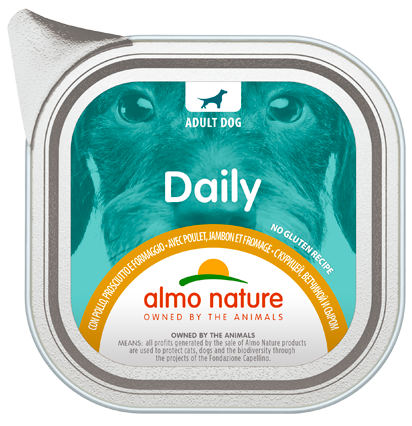 Almo Nature - Alimento per cani - Daily con Pollo, Prosciutto e Formaggio