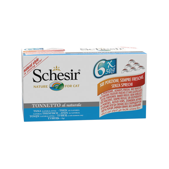 Schesir - Alimento per gatti - Tonnetto al naturale multipack 6x50gr