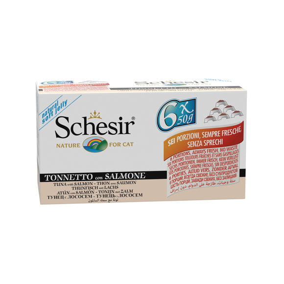 Schesir - Alimento per gatti - Tonnetto con salmone multipack 6x50gr