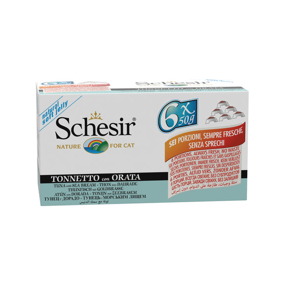 Schesir - Alimento per gatti - Tonnetto con orata multipack 6x50gr