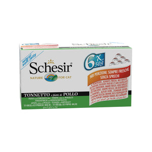 Schesir - Alimento per gatti - Tonnetto e filetti di pollo multipack 6x50gr