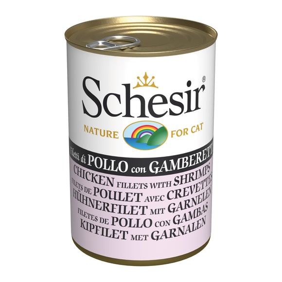 Schesir - Alimento per gatti - Filetti di pollo con gamberetti 140gr