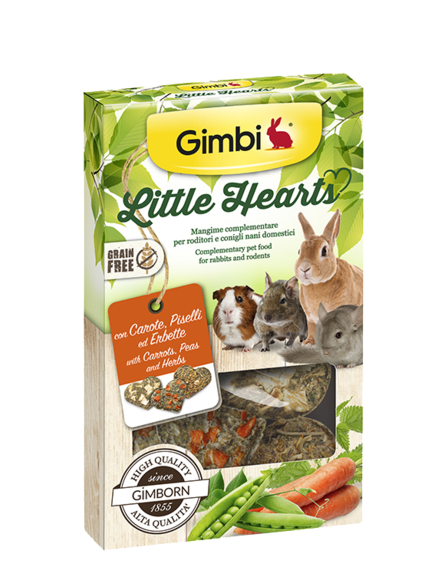 Gimbi - Alimento per roditori - Snackitos Cuori Di Carote 115gr