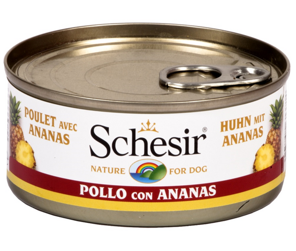 Schesir - Alimento per cani - Filetti di pollo con ananas 150gr