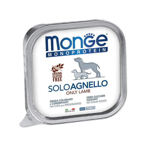 Monge - Alimento per cani - Monoproteico 100% + gusti da 150gr