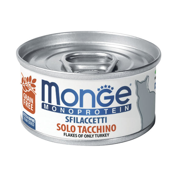 Monge - Alimento per gatti - sfilaccetti solo TACCHINO 80gr