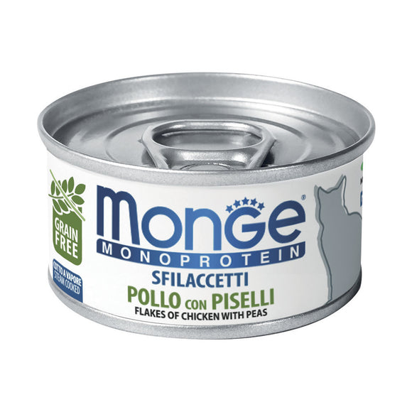 Monge - Alimento per gatti - sfilaccetti POLLO/PISELLI 80gr