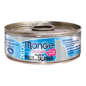 Monge - Alimento per gatti - DELICATE POLLO/CALAMARI 80gr