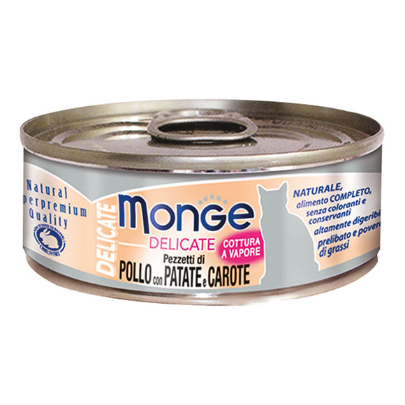 Monge - Alimento per gatti - DELICATE POLLO/PATATE/CAROTE 80gr