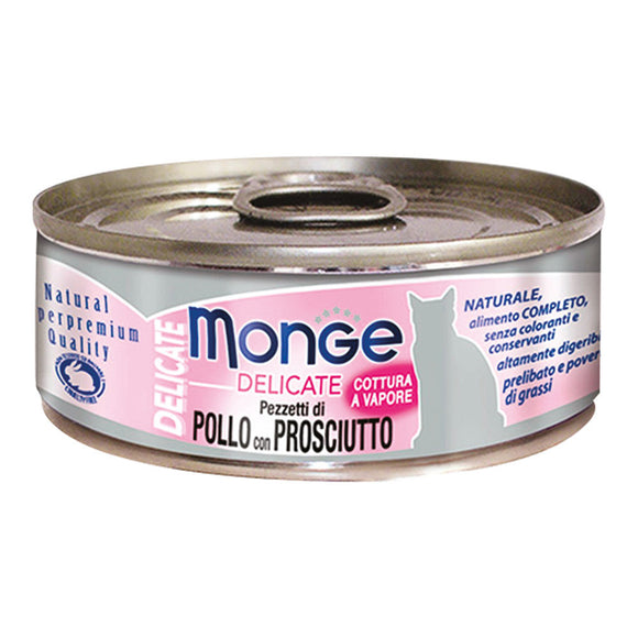 Monge - Alimento per gatti - DELICATE POLLO/PROSCIUTTO 80gr