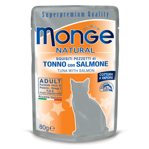 Monge - Alimento per gatti - TONNO/SALMONE 80gr