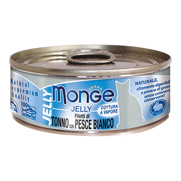 Monge - Alimento per gatti - JELLY CON TONNO/PESCE BIANCO 80gr