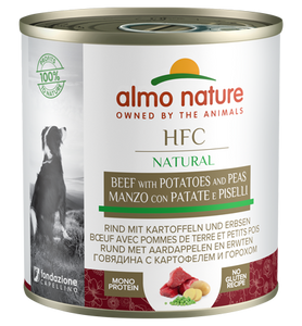 Almo Nature - Alimento per cani - HFC Natural con Manzo, Patate e Piselli 290gr