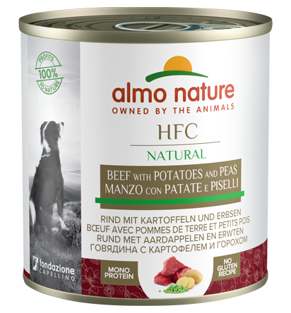 Almo Nature - Alimento per cani - HFC Natural con Manzo, Patate e Piselli 290gr
