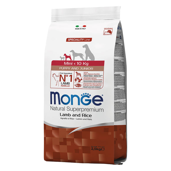 Monge - Alimento per cani - Mini Puppy AGNELLO/RISO 2,5kg