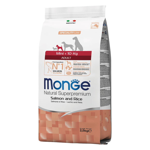 Monge - Alimento per cani - Mini Adult SALMONE/RISO 2,5kg
