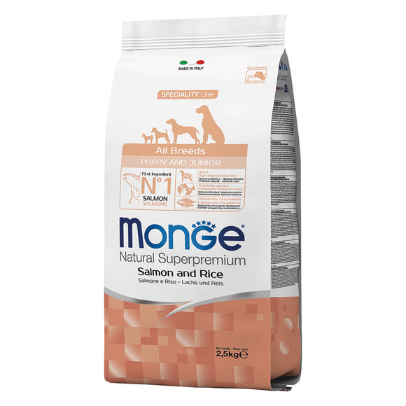 Monge - Alimento per cani - All Breeds puppy SALMONE/RISO 2,5kg