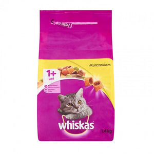 Whiskas - Alimento per gatti - Cibo secco per gatto adulto 1+ POLLO 1,4 kg