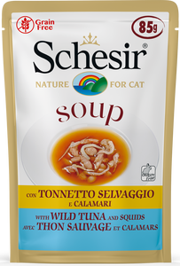 Schesir - Alimento per gatti - Con Tonnetto Selvaggio e Calamari 85gr