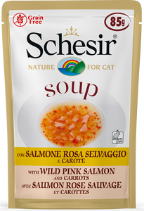 Schesir - Alimento per gatti - Con Salmone Rosa Selvaggio e Carote 85gr
