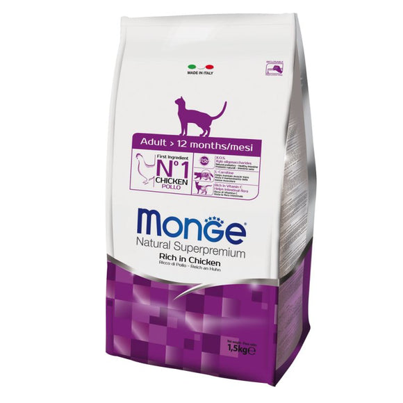 Monge - Alimento per gatti - Natural Superpremium Adult POLLO 1,5kg