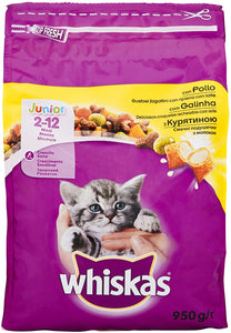 Whiskas - Alimento per gatti - Cibo Secco per Gatto Junior con Pollo 950gr