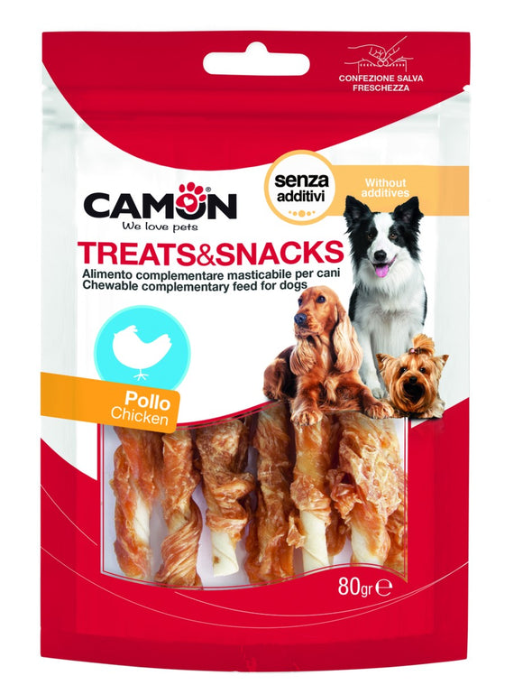 Camon - Articolo per cani - Stick masticabili al petto di pollo da 80gr