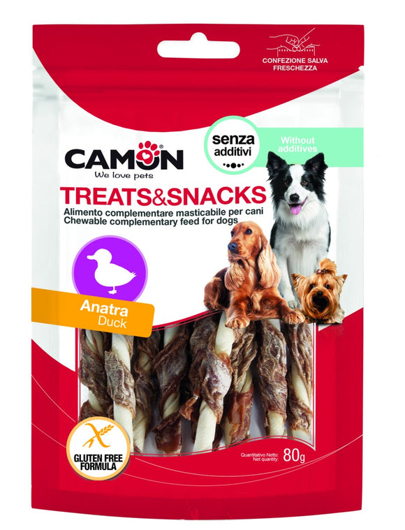 Camon - Articolo per cani - Stick masticabili al petto di anatra da 80gr