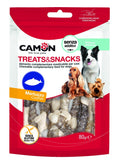 Camon - Articolo per cani - Snack a forma di osso rivestito in pelle di pesce 80gr
