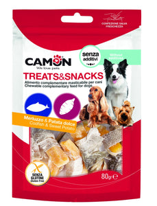 Camon - Alimento per cani - Bastoncini con patata dolce e pelle di salmone 80gr