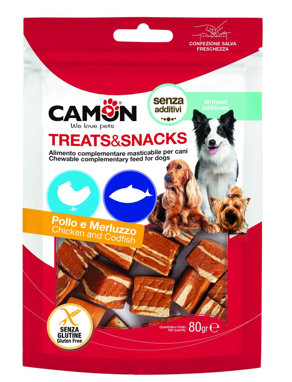 Camon - Alimento per cani - Cubetti di pollo e merluzzo 80gr