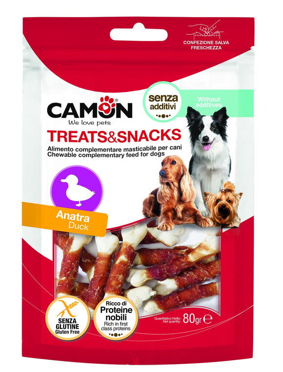 Camon - Alimento per cani - Ossicini masticabili all'anatra da 80gr