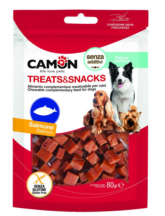 Camon - Alimento per cani - Dadini al salmone da 80gr