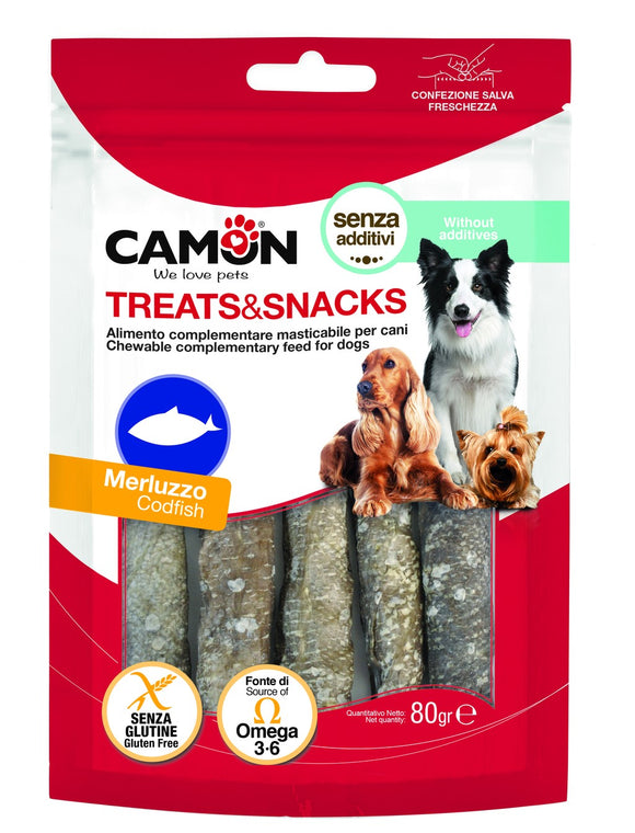 Camon - Alimento per cani - Roll di pesce di merluzzo 80gr