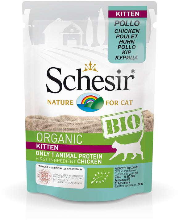 Schesir - Alimento per gatti - Kitten Pollo BIO 85gr