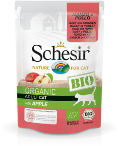 Schesir - Alimento per gatti - Manzo e Pollo con Mela 85gr