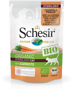 Schesir - Alimento per gatti - Sterilized Manzo e Pollo con Carote 85gr
