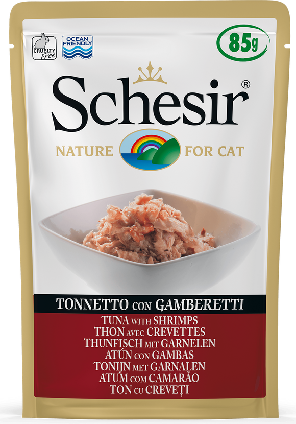 Schesir - Alimento per gatti - Tonnetto con Gamberetti 85gr