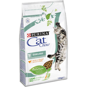 Purina - Alimento per gatti - CAT CHOW Sterilized Crocchette ricco in Pollo 1,5kg