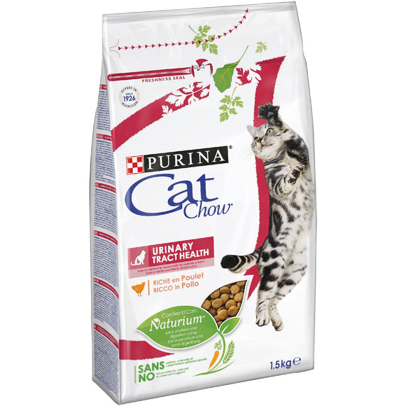 Purina - Alimento per gatti - CAT CHOW Urinary Tract Health Crocchette ricco in Pollo 1,5kg
