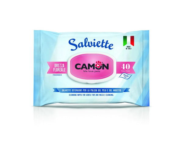 Camon - Articolo per cani e per gatti - Salviette detergenti alla Brezza Floreale