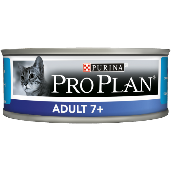 Purina - Alimento per gatti - Pro Plan Adult 7+ Mousse con Tonno 85gr