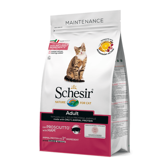 Schesir - Alimento per gatti - Mantenimento con prosciutto 1,5kg