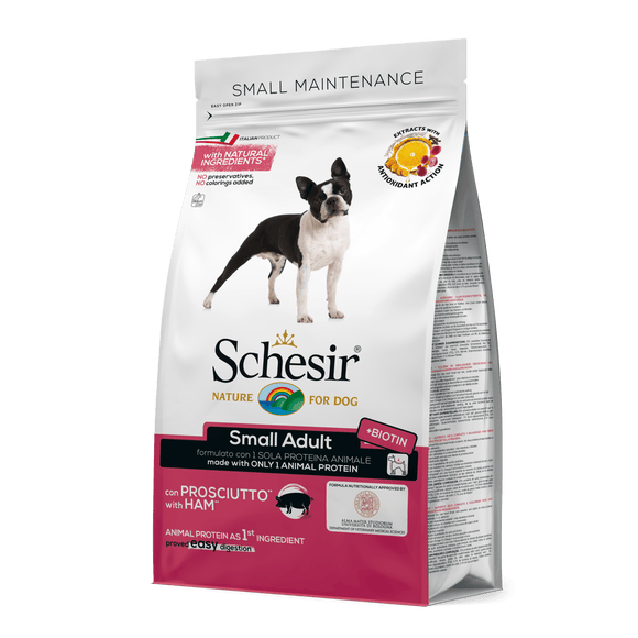 Schesir - Alimento per cani - Small Adult Mantenimento con prosciutto