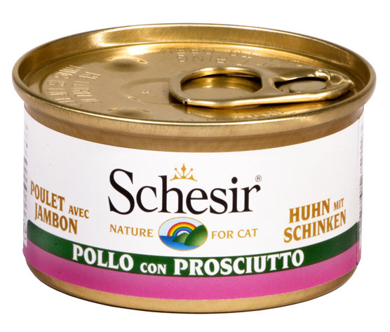 Schesir - Alimento per gatti - Filetti di pollo con prosciutto 85gr