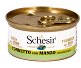 Schesir - Alimento per gatti - Tonnetto con manzo in brodo di pesce 70gr