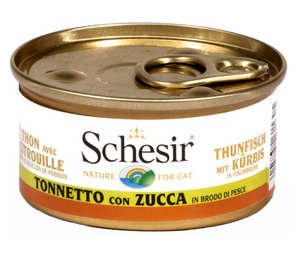 Schesir - Alimento per gatti - Tonnetto con zucca in brodo di pesce 70gr